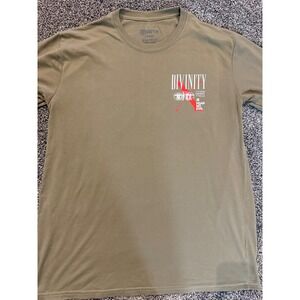 GSTR Divinity Fear No Evil Graphic T-Shirt Mens Large Olive Green Streetwear